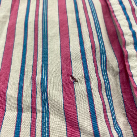Vintage 90s Tommy Hilfiger Shirt Adult Large L Pink White Stripe Button Up Men - Picture 7 of 12